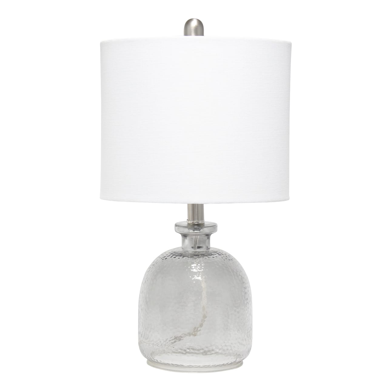 Lalia Home 20&#x22; Smokey Gray Hammered Glass Jar Table Lamp